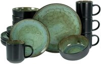 CreaTable, 20166, Serie Nordic Fjord Green, 16-teiliges Geschirrset für 4 Personen, CreaTable, 20166, Serie Nordic Fjord Green, 16-teiliges Geschirrset für 4 Personen,