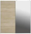 Forte White KISS Schrank 150 170, Kleiderschrank mit Spiegel, Schwebet&uuml;renschrank
