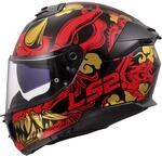 LS2, Integraler Motorradhelm STREAM II DRAKO Gloss Black Red, XL