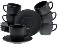 CreaTable, 33043, Serie Soft Touch Black, 12-teiliges Geschirrset f&uuml;r 6 Personen,