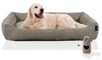 Rohrschneider Hundesofa f&uuml;r Gro&szlig;e Hunde | 120x80 cm, Cordstoff, Taupe