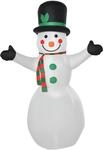 HOMCOM Aufblasbarer Schneemann 193cm mit Beleuchtung IP44 Wetterfest |...