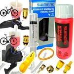 Shimano Hydraulik Mineral &Ouml;L 100ml + F26 Scheibenbremsen Wartungs Service Kit MTB