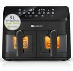 Juskys&reg; Airfryer 9 L Doppelkammer - Hei&szlig;luftfritteuse 2 Kammern, 9 Programme,