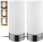 Monzana&reg; Nachttischlampe 2er Set Touch Dimmbar mit LED Leuchtmittel Glasschirm