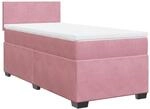 vidaXL Boxspringbett mit Matratze Rosa 100x200 cm Samt