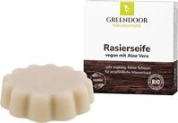 GREENDOOR VEGANE Rasierseife Aloe Vera 80g, cremiger best&auml;ndiger Schaum, optimale