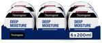 Neutrogena Deep Moisture K&ouml;rpercreme 6x200 ml, nicht fettende Feuchtigkeitscreme mit