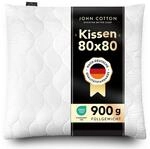 John Cotton Kopfkissen 80x80 cm &ndash; Hotel-Luxus-Stepp- Kissen f&uuml;r Nackenschmerzen,