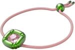 Swarovski Dulcis Armband, Rosa Kordel-Armband mit Gr&uuml;nem Anh&auml;nger und Rosa...