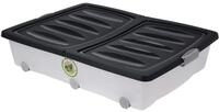 Spetebo Unterbettkommode mit Klappverschluss - 60 Liter/schwarz - Kunststoff