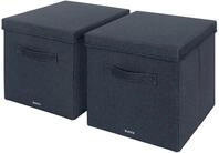 Leitz Aufbewahrungsbox mit Deckel aus Stoff, 2er-Set W&uuml;rfelaufbewahrungsboxen,
