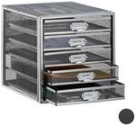 Relaxdays Schubladenbox, 5 Schubf&auml;cher, f&uuml;r Din A4 Dokumente, Ordnungssystem f&uuml;r