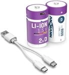 ANSMANN Akku Mono D 5400 mAh USB wiederaufladbar 1,5V, 2 St&uuml;ck, Typ-C...
