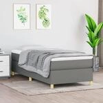 BaraSh Boxspringbett Dunkelgrau 90x200 cm Stoff Springbett Box Spring Bed Bett Mit