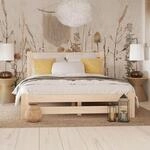 Home Collective Holzbett 120x200 cm mit Lattenrost Modern Bett Bed Kiefer Massiv