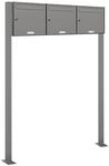 AL Briefkastensysteme 3er Standbriefkasten in Aluminiumgrau RAL 9007 als 3 Fach