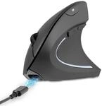 Perixx PERIMICE-713R Wireless Rechargeable Vertical Mouse - Duo Wired and Wireless