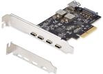 StarTech.com 5-Port USB PCIe Card 3.2 10Gbps PCI Express with 4x USB-C Ports 1x USB-A