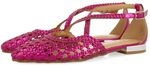 GIOSEPPO Leskovic Ballerinas aus Leder, Blau, mit Zopfmuster f&uuml;r Damen, Fuchsia, 38