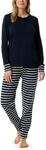 Schiesser Schlafanzug lang Set mit B&uuml;ndchen weiche Baumwolle - Nightwear