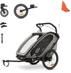 hauck Bike N Walk Duo All-in-One 3in1 Fahrradanh&auml;nger 2 Kinder, Light Grey