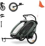 hauck Bike N Walk Duo All-in-One 3in1 Fahrradanh&auml;nger 2 Kinder, Dark Green