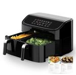 aeco DUO Doppelkammer AirFryer 9 Liter (3l & 6l, Sync-Funktion, Hei&szlig;luftfritteuse