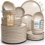 Steingut Geschirrset 12 Personen Rustic 36 tlg. TESTSIEGER, Hochwertiges