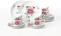 Seltmann Weiden, Teeservice 18-teilig gro&szlig;, Amina Ostfriesenrose