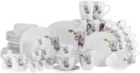 CreaTable, 22536, Serie Square Orchidee, 62-teiliges Geschirrset f&uuml;r 6 Personen,