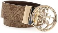 GUESS G&uuml;rtel Noelle Nolana Belt W85 Latte Logo braun k&uuml;rzbar wendbar