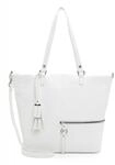 Tamaris Damen Schultertasche Handtasche Shopper Nele aus Kunstleder in Wei&szlig; mit