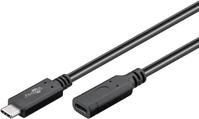 goobay 61038 USB C Verl&auml;ngerung 1m USB 3.2 Gen 2 / USBC Schnellladekabel 60W 20V 3A