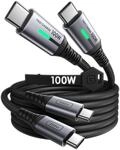 INIU USB C auf USB C Kabel, 100W [2m+2m] Typ C Schnellladekabel PD 5A QC 4.0 Nylon