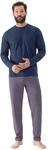 Mey Nachtw&auml;sche Serie Red Tile Herren Schlafanz&uuml;ge lang Yacht Blue XL(XL)