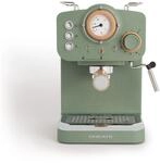 CREATE / THERA RETRO/Halbautomatische Espressomaschine Gr&uuml;n-Sage Matt und Holz /