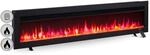 BALDERIA Elektrokamin Agnes 60 Zoll, Wand- und Einbaukamin, Schwarz | Wand- oder