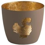 Madras, Windlicht, M, Motiv: Eichh&ouml;rnchen, sandstone/gold, H8,5cm, D10cm
