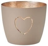 Giftcompany Madras Windlicht M Herz Sandstone/Gold 8,5cm