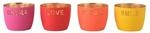 Giftcompany Windlicht Madras 4er Set XS mit Motiv Oh Lala, Love, Ok Ciao, Smile,