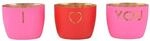 Giftcompany Windlicht Madras 3er Set XS mit Motiv I Love You, hot pink rot Eisen