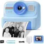 HiMont Kinderkamera Sofortbildkamera, 1080P Sofortbildkamera Kinder mit 32GB Karte &
