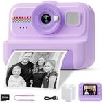 HiMont Kinderkamera Sofortbildkamera, 1080P Sofortbildkamera Kinder mit 32GB Karte &