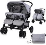 Lorelli Zwillingskinderwagen Twin, Zwillingsbuggy klappbar f&uuml;r 2 Kinder, leicht,