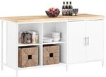 SoBuy K&uuml;cheninsel freistehend mit Arbeitsplatte &ndash; K&uuml;chenschrank Holz,...