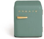 CREATE / RETRO FRIDGE 50 WOOD/K&uuml;hlschrank in Salbeigr&uuml;n, Griff Wood / 85W, Minibar,