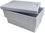 Climapor Transportbox Plus aus Styropor, grau - Volumen: 54,5 x 35 x 30 cm (32 Liter)