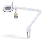 Lumeno 8615GR Lupenleuchte Arbeitsplatzlampe mit gro&szlig;er ovalen Linse 110x150 mm, 60