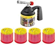 ROTHENBERGER Industrial L&ouml;tlampen Set inklusive 4x C200 Supergas Stechkartusche 